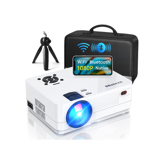Native 1080P Projector with WiFi and Two-Way Bluetooth, Full HD Movie Projector for Outdoor Movies, 300" Display Projector 4k Home Theater