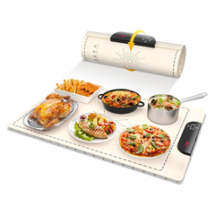 Electric Food Warming Mat for Countertops & Buffets, 11 Temperature Precision Control & 9H Timer, Child-Safe Smart Heating Tray