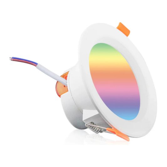 WiFi Smart LED Recessed Downlight 3.5 inches Dimmable Round Colorful Spotlight Lighting 7W RGB Color Changing Bulb